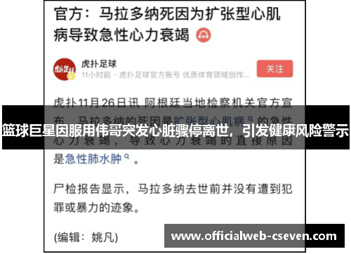 篮球巨星因服用伟哥突发心脏骤停离世，引发健康风险警示